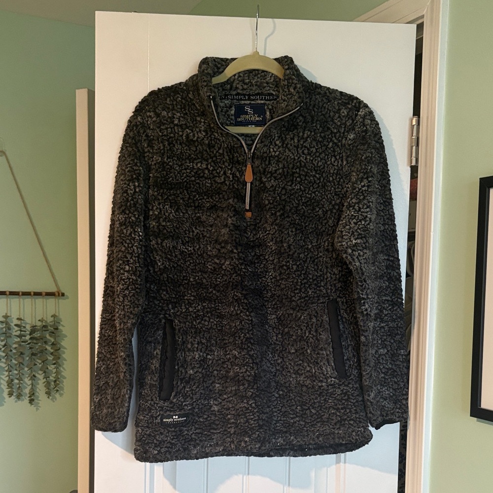 Southern Marsh Charcoal Sherpa Fleece